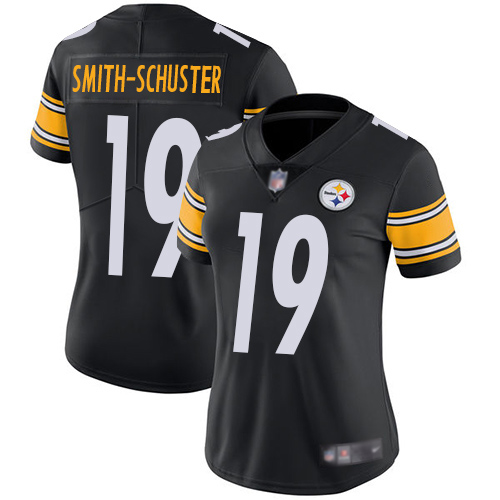 Women Pittsburgh Steelers Football #19 Limited Black JuJu Smith Schuster Home Vapor Untouchable Nike NFL Jersey->women nfl jersey->Women Jersey